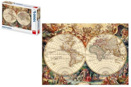 DINO Puzzle historická mapa 1000 dílků 66x47cm