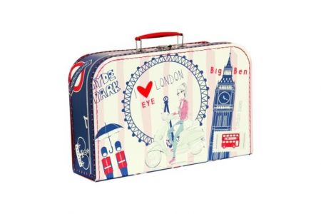 Kufřík Londýn červeno/modrý 35 cm