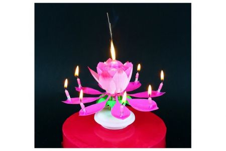 Svíčka na dort hrající, růžová