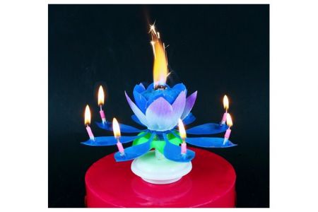 Svíčka na dort hrající, modrá