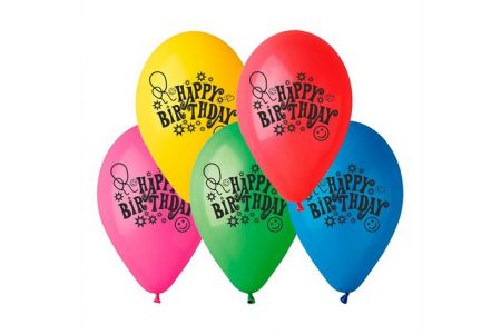 OB balonky G90 10 balonků s nápisem &quot;happy birthday&quot;