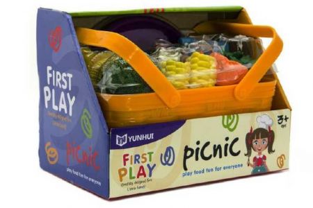 Zelenina a potraviny v košíku piknik plast 14ks