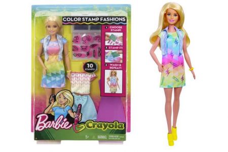 Mattel Barbie d.i.y. Crayola s módním potiskem běloška