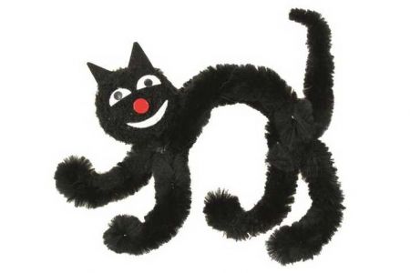 Kočka černá na postavení 10cm