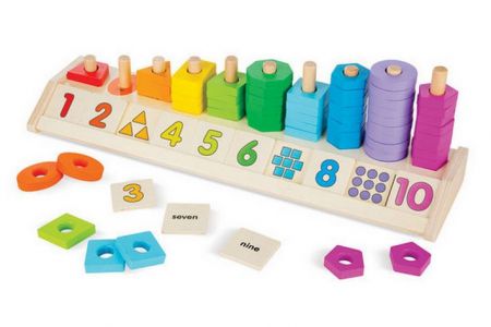 Melissa &amp; Doug - Výuková hračka - dřevěvé tvary a čísla