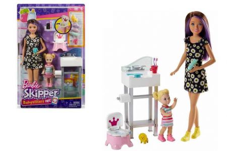 Mattel Barbie Chůva herní set v koupelně
