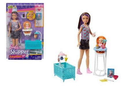 Mattel Barbie Chůva herní set s postýlkou běloška