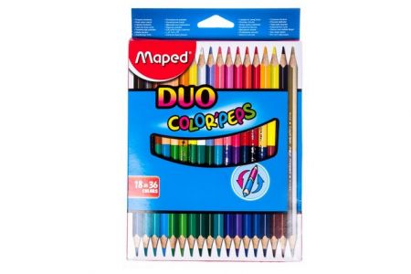 Pastelky trojboké MAPED Color&#39; Peps Duo 36 barev