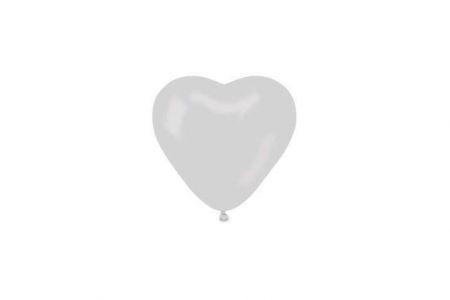 Balónek srdce 25cm latexový bílý