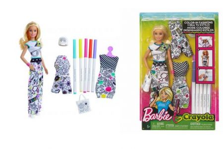 Mattel Barbie D.I.Y.crayola vybarvování šatů běloška