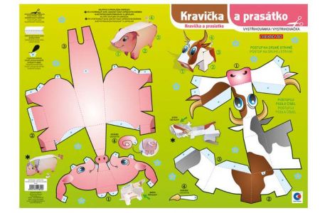 Vystřihovánka - Kravička a prasátko / BV041 / Baloušek tisk