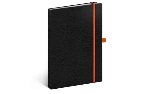 Notes Vivella Classic černý/oranžový, tečkovaný, 15 x 21 cm / A-5989