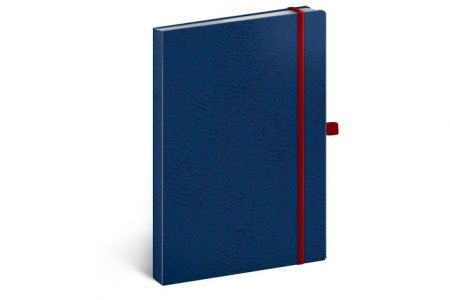Notes Vivella Classic modrý/červený, tečkovaný, 15 x 21 cm / A-5983