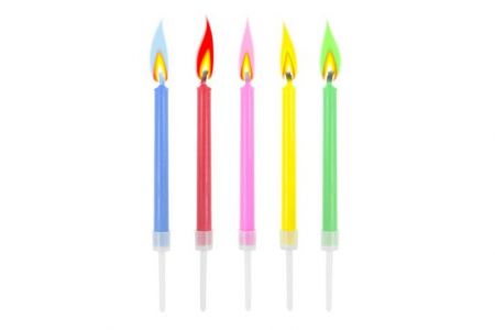 Svíčky narozeninové barevné plameny 10ks