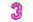 Balonek č. 3 růžový 35cm narozeniny foliový 