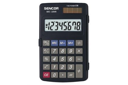 Sencor Stolní kalkulačka s velkým displejem SEC 320/8, Výpočet procent,solár/bat