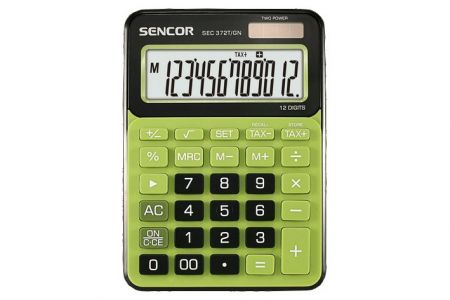 Kalkulačka stolní SENCOR SEC 372T/GN zeleno-černá (kalkulátor stolní SEC-372-T-GN)