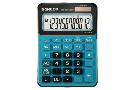 Kalkulačka stolní SENCOR SEC 372T/BU modro-černá (kalkulátor stolní SEC-372-T-BU)