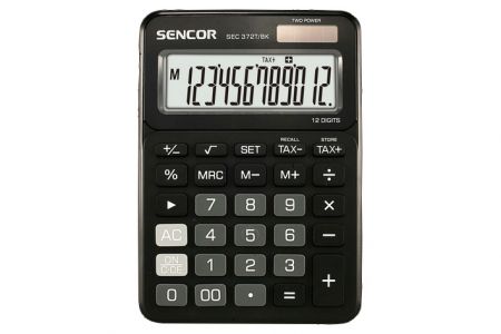Kalkulačka stolní SENCOR SEC 372T/BK černá (kalkulátor stolní SEC-372-T-BK)