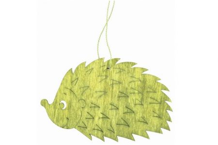 Dřevěný ježek na zavěšení zelený 12cm
