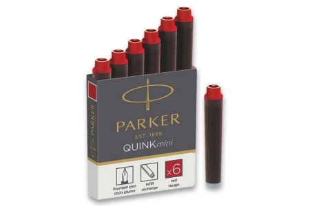 Inkoustové bombičky Parker ROYAL MINI červené 6ks (do plnicích-plnících per PARKER)