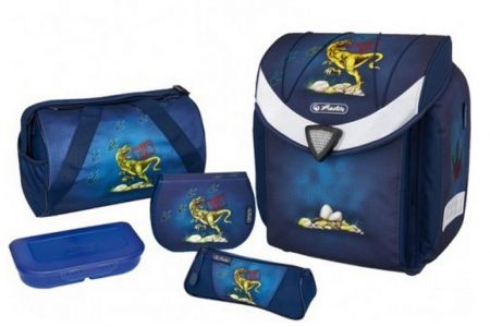 Školní aktovkový set FLEXI Plus Dino - VYBAVENÝ HERLITZ (batohový školní taška aktovka)