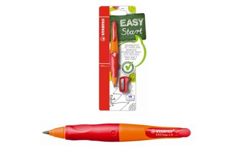 STABILO Mechanická tužka EASY ERGO 3,15mm HB START R + ořezávátko červené pro praváky