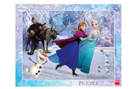 DINO Puzzle Ledové království Frozen Na bruslích 40 dílků