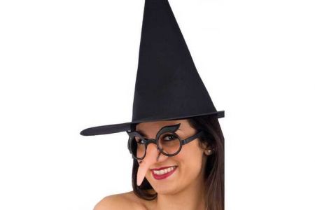 Brýle s čarodějnickým nosem a obočím
