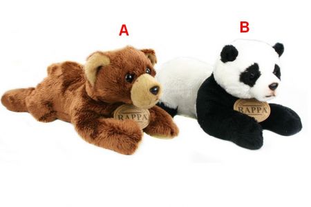 Plyšový medvěd/panda ležící 18cm 2 druhy