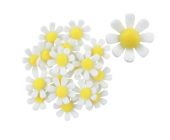 Dekorace květy z filcu s lepíkem 3,5cm 18 ks v balení 1.Bílá