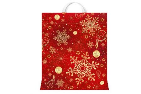 Igelitová vánoční taška s uchem vzor 2(40x46x8cm)
