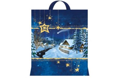 Igelitová vánoční taška s uchem vzor 1 (40x46x8cm)
