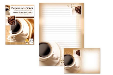 Dopisní papír barevný LUX 5+10 Káva