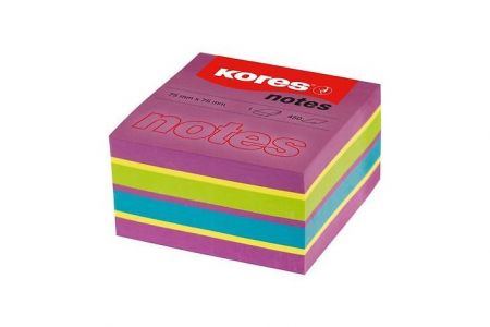 KORES Neonové bločky CUBO Spring 450 lístků 75x75mm, mix barev