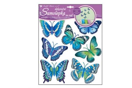 Samolepky na zeď motýli modří 30,5x30,5cm