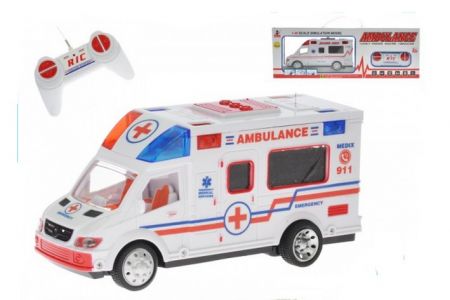 R/C ambulance 22cm na baterie plná funkce se světlem a zvukem