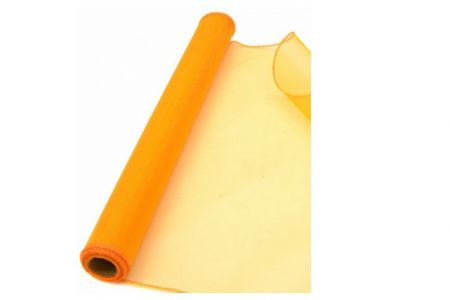 Organza 40cm/10y tm.oranžová (40cm-9m-obšitá 40 cm/9m tmavě oranžová)