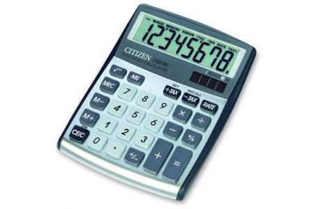 Kalkulačka stolní CITIZEN CDC-80 stříbrná (kalkulátor stolní stříbrný)