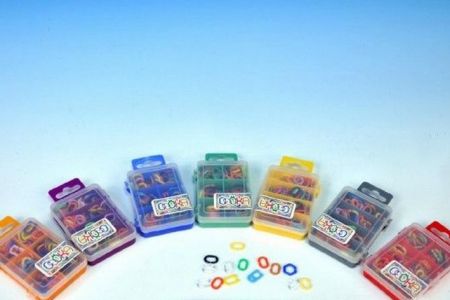 Céčka barevná různé tvary v plastové krabičce 100ks