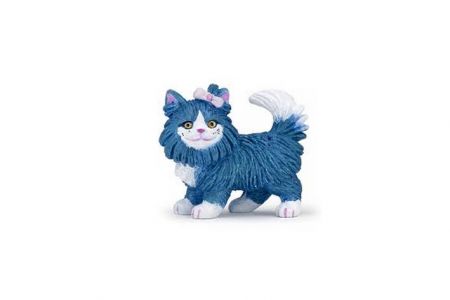 PAPO Kotě modré s mašlí 5 cm