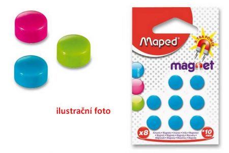 Magnet MAPED 10mm,kulatý mix 3 barev 8ks