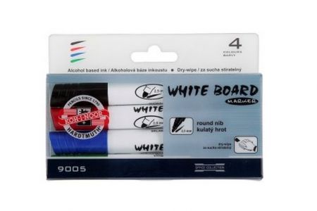 KOH-I-NOOR Souprava značkovačů White Board 9005 4 kulatý
