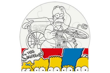 Puzzle The Simpsons vymaluj si kruh 28cm