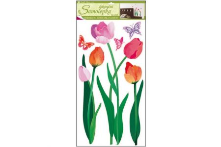 Samolepky na zeď barevné tulipány 60x32 cm