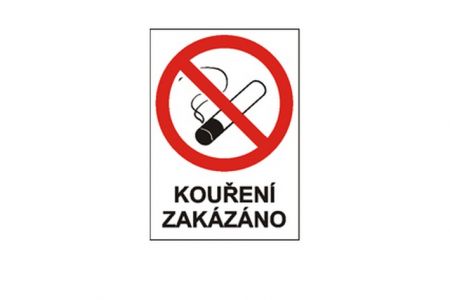 Plastová cedulka - Kouření zakázáno, A5