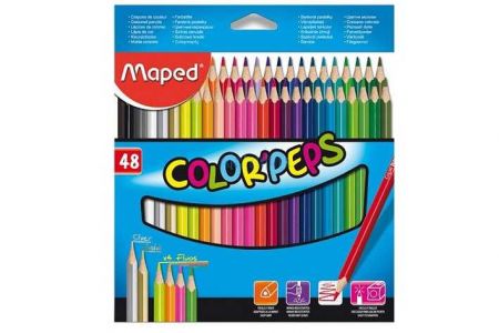 Pastelky trojhranné MAPED 48 barev Color&#39; Peps