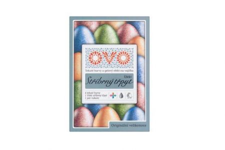Velikonoční barvy na vajíčka efekt stříbrný třpyt 5 barev