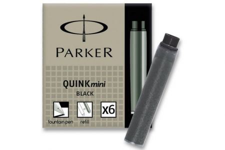 Inkoustové mini bombičky Parker ČERNÉ 6 kusů (pro řadu plnicích Contact a Esprit a Facet)