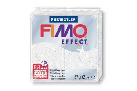 FIMO effect bílá se třpytkami
